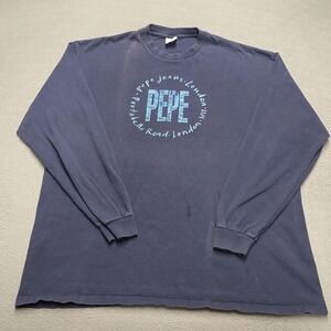 Vintage Pepe Jeans Shirt Mens L XL Long Sleeve Portobello Road Graphic USA 90s